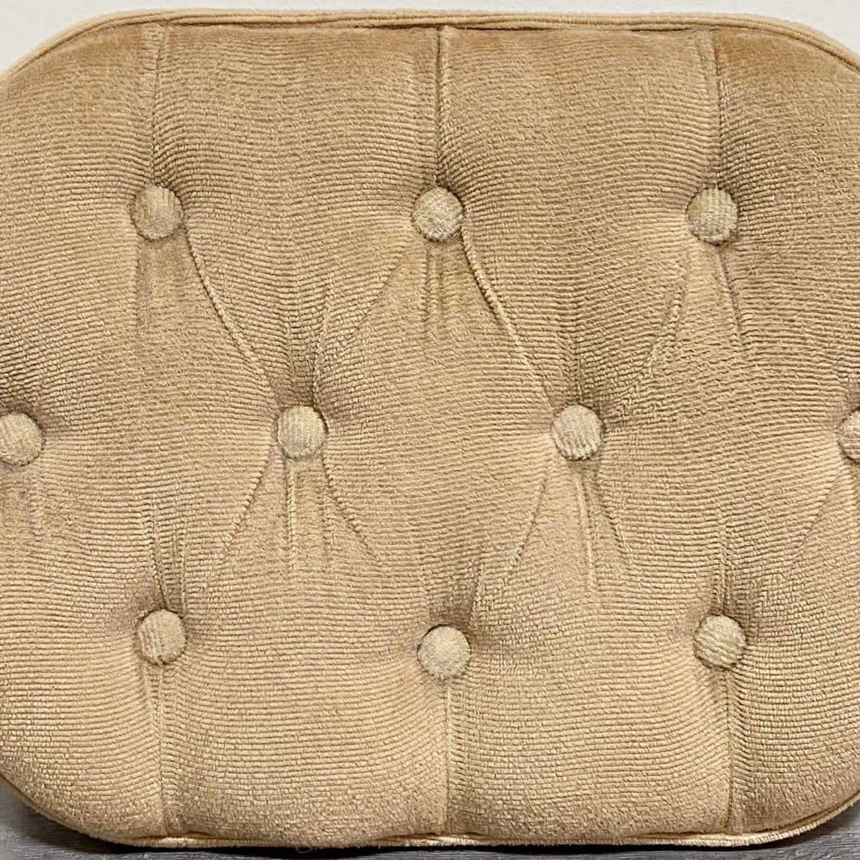 Antique Georgian Style Tufted Ottoman Soft Plush Footstool Art Deco Stool Rare