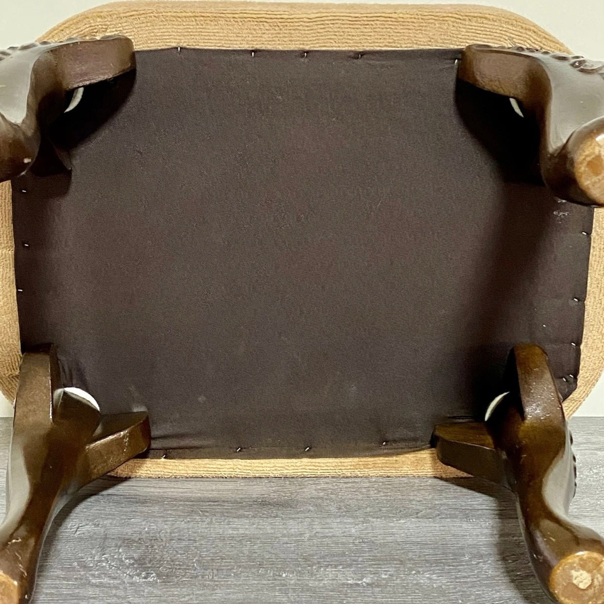 Antique Georgian Style Tufted Ottoman Soft Plush Footstool Art Deco Stool Rare