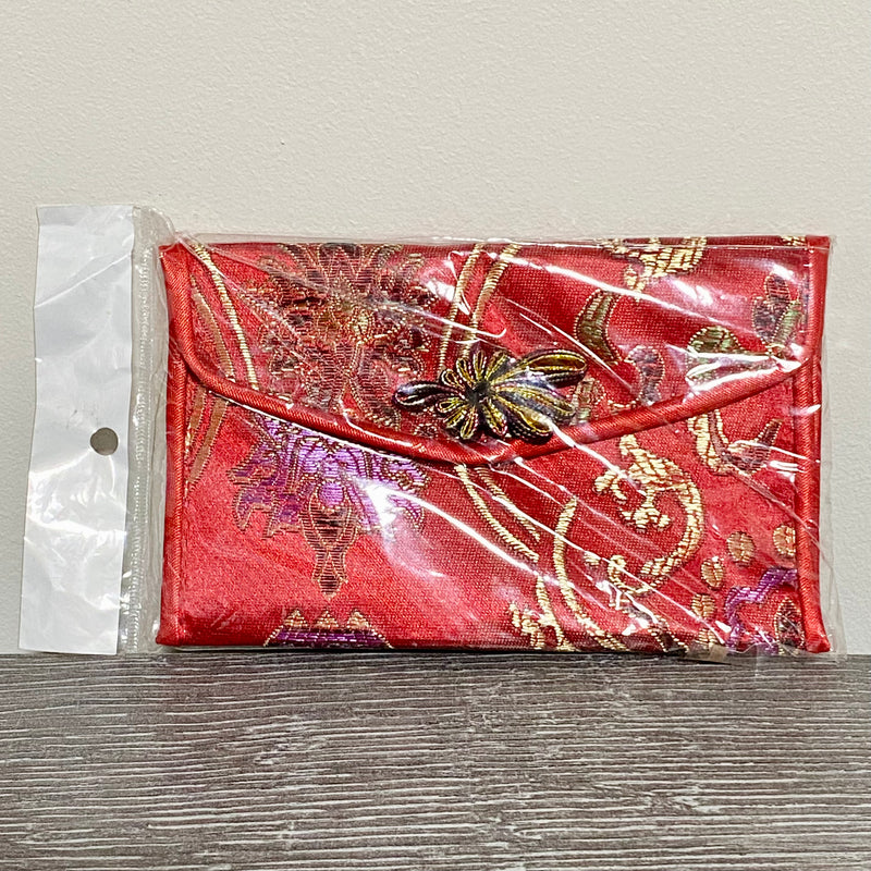 Chinese Traditional Oriental Style Silk Jewellery Travel Purse Pouch Floral Bag