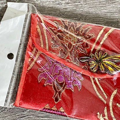 Chinese Traditional Oriental Style Silk Jewellery Travel Purse Pouch Floral Bag