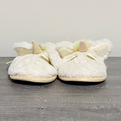 Youngfine Unicorn White Soft Plush Fur Slippers Girls Children Youth UK Size 1/2