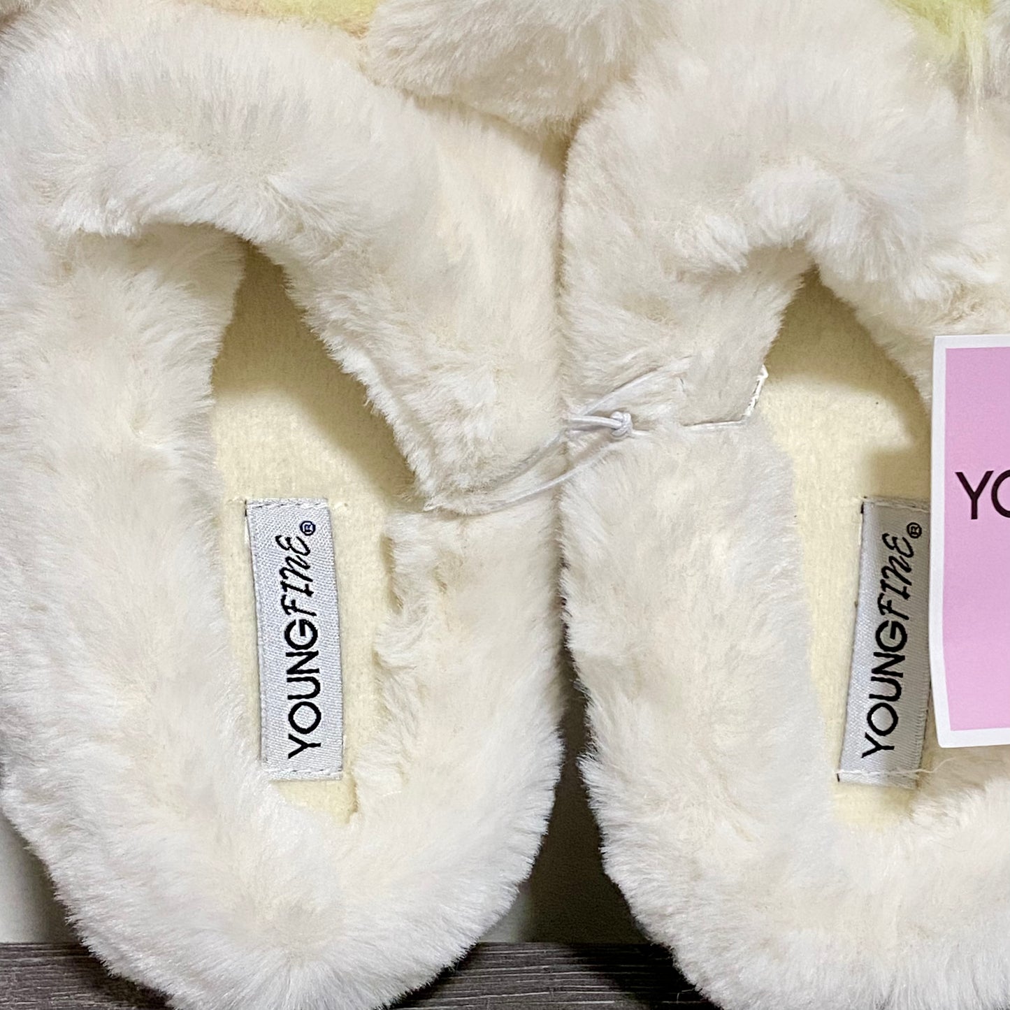 Youngfine Unicorn White Soft Plush Fur Slippers Girls Children Youth UK Size 1/2