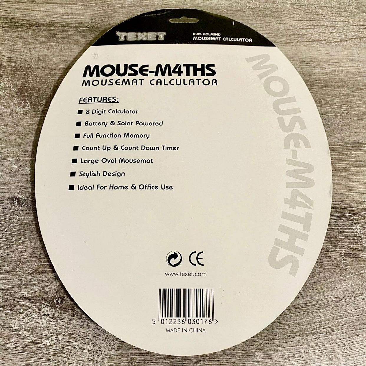 Texet Mouse-M4ths Mouse Mat Timer & Calculator 3 In 1 Combo Oval Mousemat Rare