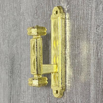 Vintage Curtain Tie Back Post Hooks Gold Colour Art Deco Retro Style Solid Metal