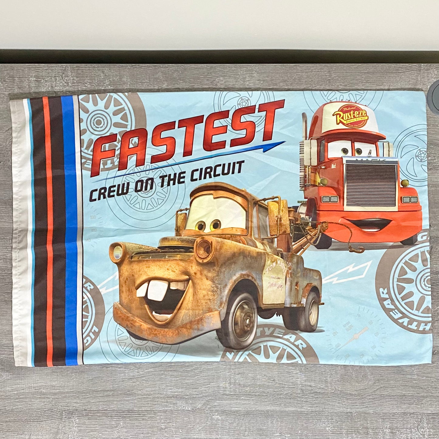Disney Cars Movie Lightning McQueen Mater & Mack Pillowcase Cover Cartoon Kids