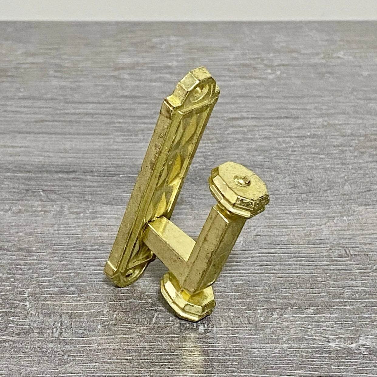 Vintage Curtain Tie Back Post Hooks Gold Colour Art Deco Retro Style Solid Metal