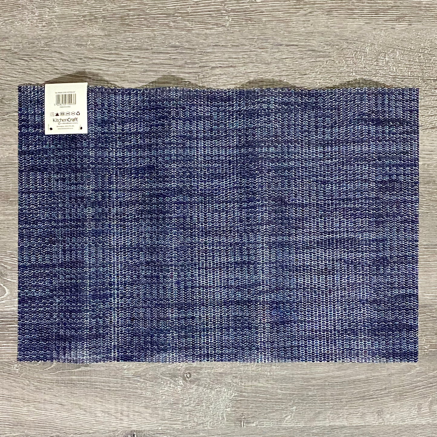 2x KitchenCraft Woven Blue Rectangular Placemat Dining Table Mat Protection Pair