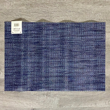 2x KitchenCraft Woven Blue Rectangular Placemat Dining Table Mat Protection Pair