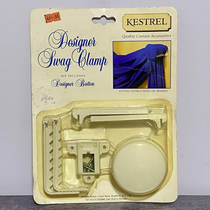 Vintage Kestrel Curtain Swag Clamp Valance Holder Hook & Holdbacks Kit Set Rare