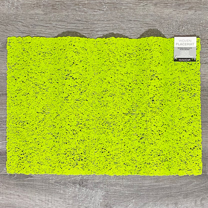 1x KitchenCraft Woven Green Rectangular Placemat Dining Table Hard Wearing Mat
