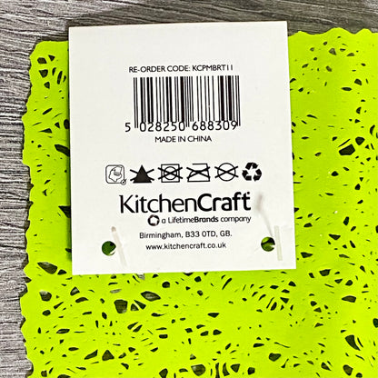 1x KitchenCraft Woven Green Rectangular Placemat Dining Table Hard Wearing Mat