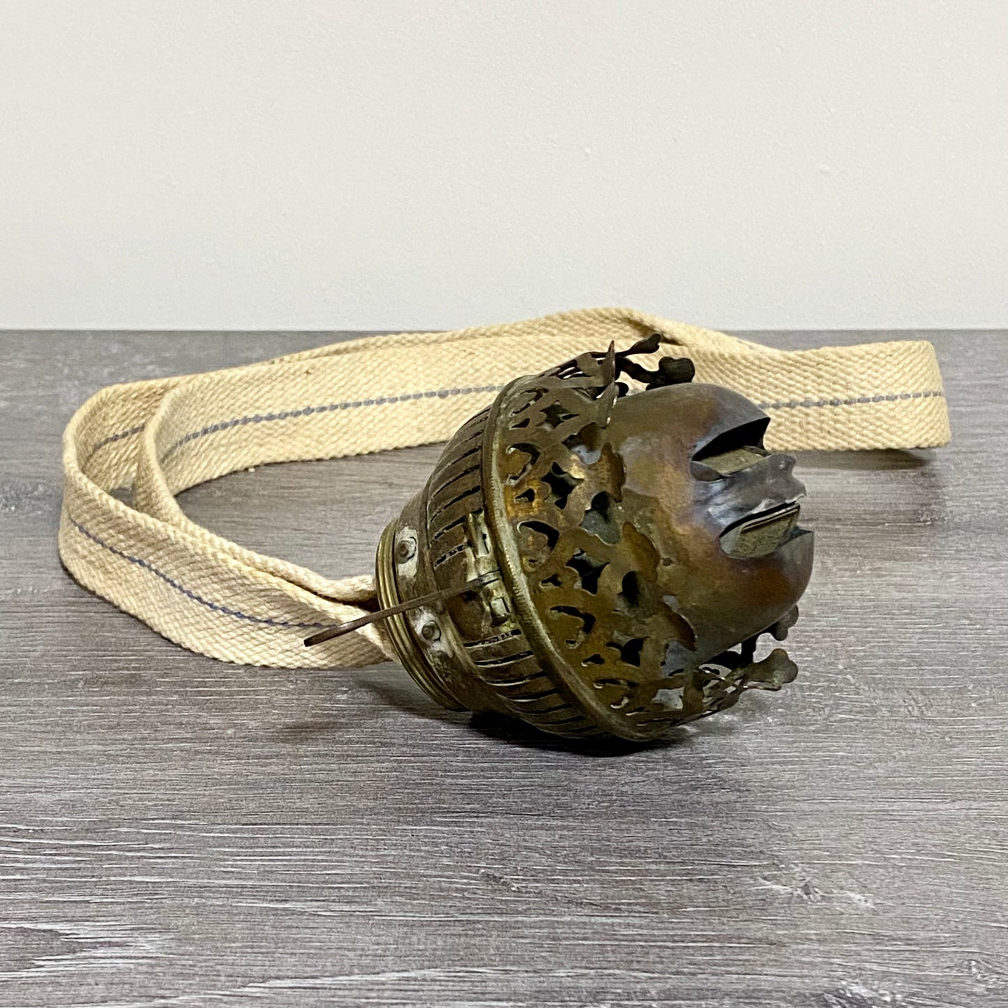 Vintage Brass Duplex Oil / Paraffin Lamp Double Wick Burner 39mm Thread English