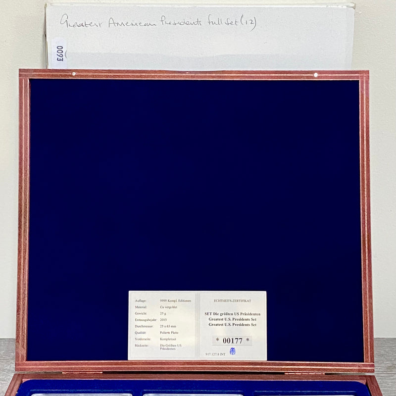 Windsor Mint Greatest American US Presidents Ingot Set 24k Cu Gold Plated & Case