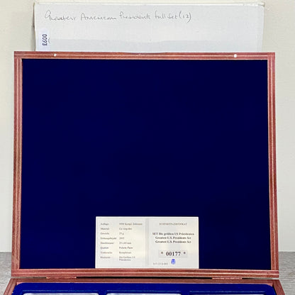 Windsor Mint Greatest American US Presidents Ingot Set 24k Cu Gold Plated & Case