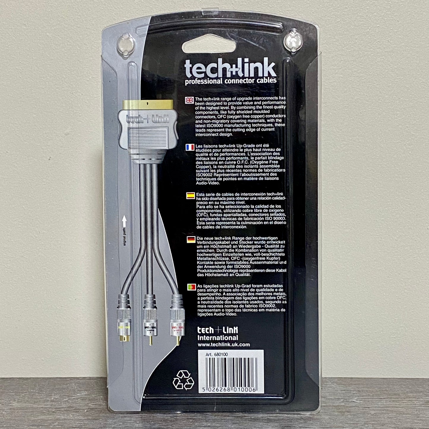 Techlink 2 RCA + S-VHS To Scart 1.5M Meter Cable Video TV DVD Brand New & Sealed