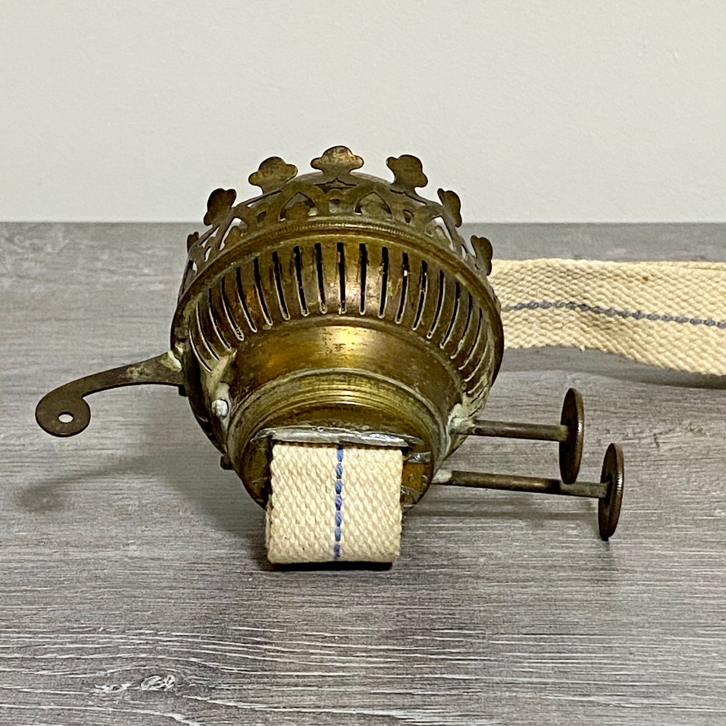 Vintage Brass Duplex Oil / Paraffin Lamp Double Wick Burner 39mm Thread English