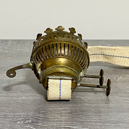 Vintage Brass Duplex Oil / Paraffin Lamp Double Wick Burner 39mm Thread English