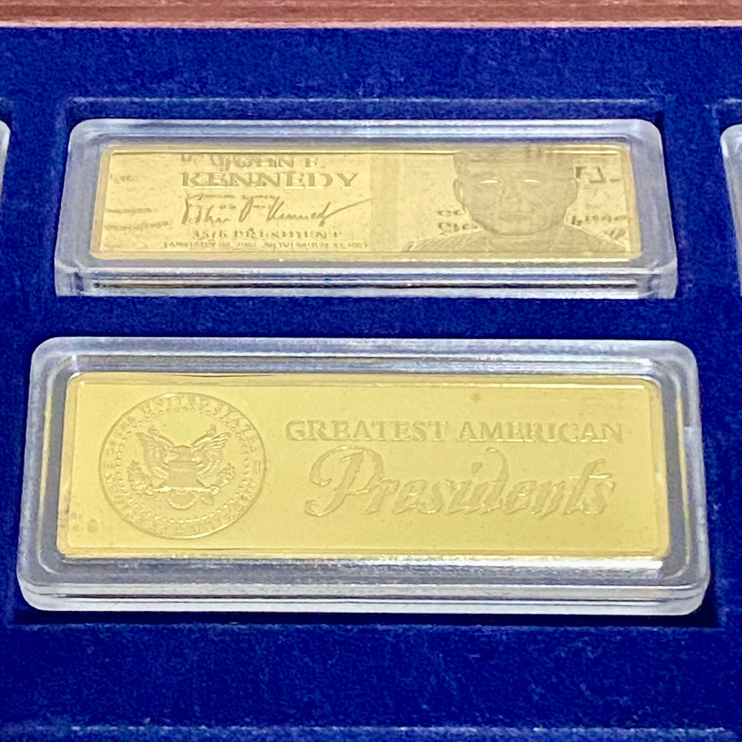 Windsor Mint Greatest American US Presidents Ingot Set 24k Cu Gold Plated & Case