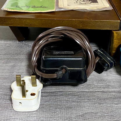 Vintage Rainbow Electric Sewing Machine Gold Colour & Carry Case VGC Very Rare