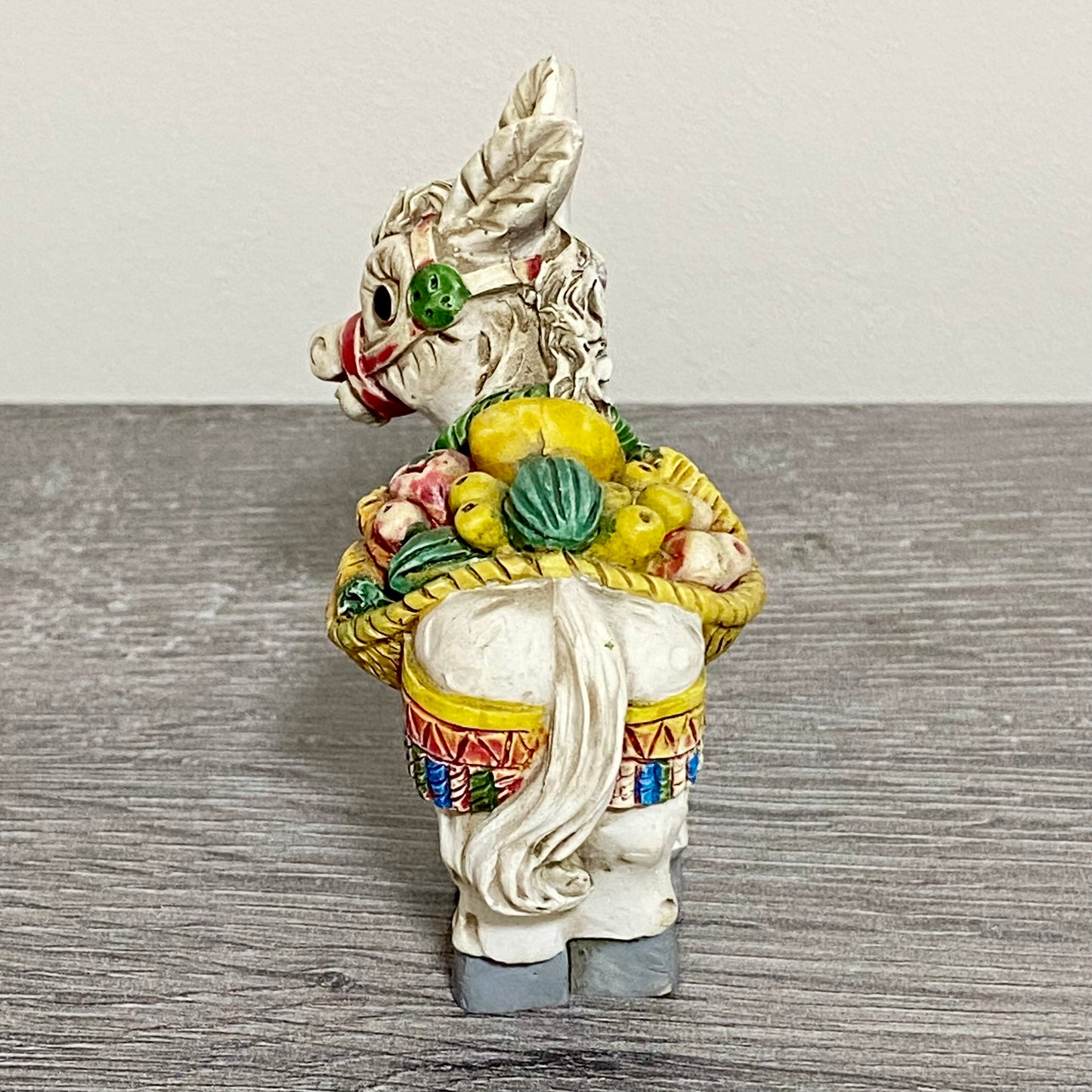 Vintage Small Spanish Donkey Carrying Fruit Figurine Mijas Souvenir Gift Figure