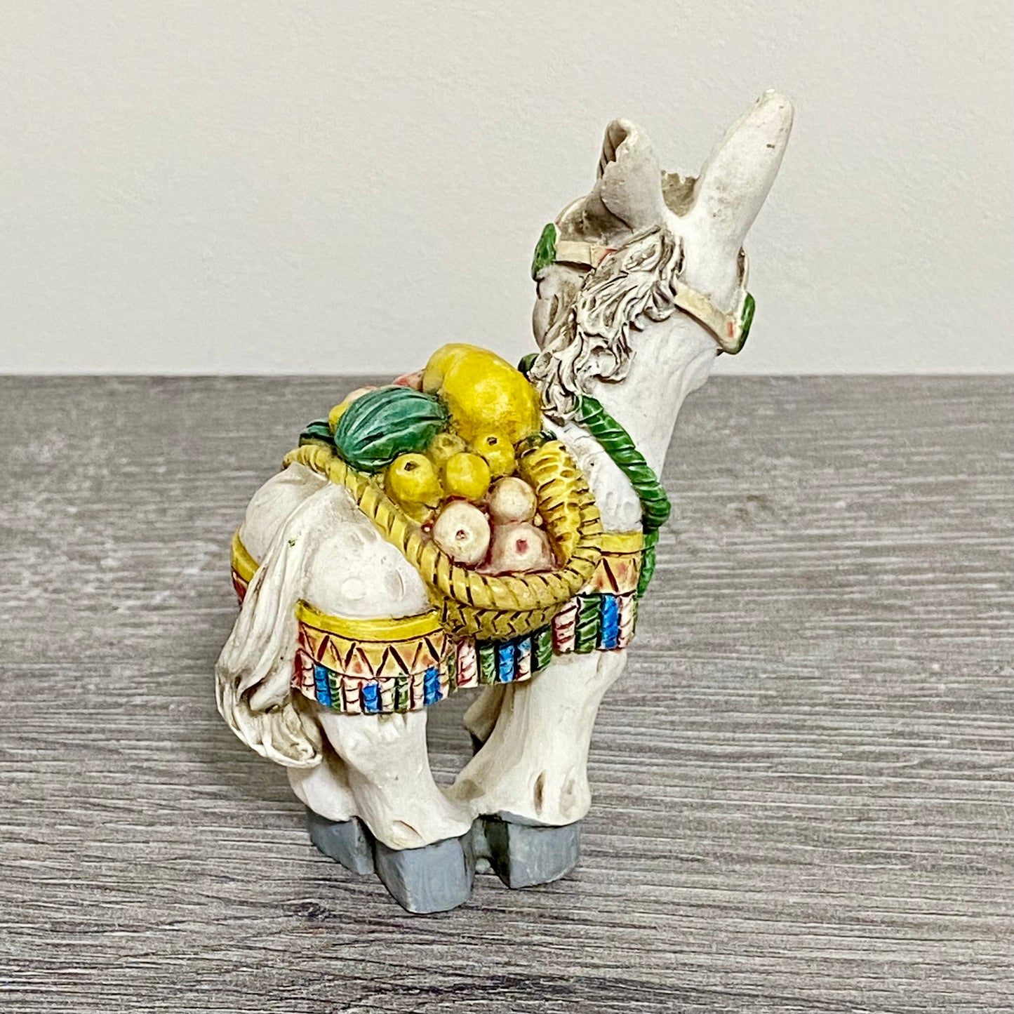 Vintage Small Spanish Donkey Carrying Fruit Figurine Mijas Souvenir Gift Figure