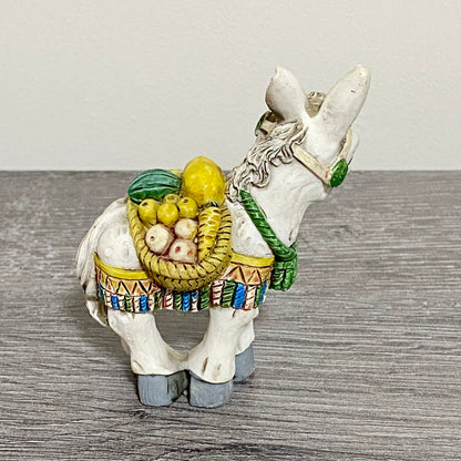 Vintage Small Spanish Donkey Carrying Fruit Figurine Mijas Souvenir Gift Figure