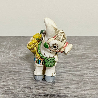 Vintage Small Spanish Donkey Carrying Fruit Figurine Mijas Souvenir Gift Figure