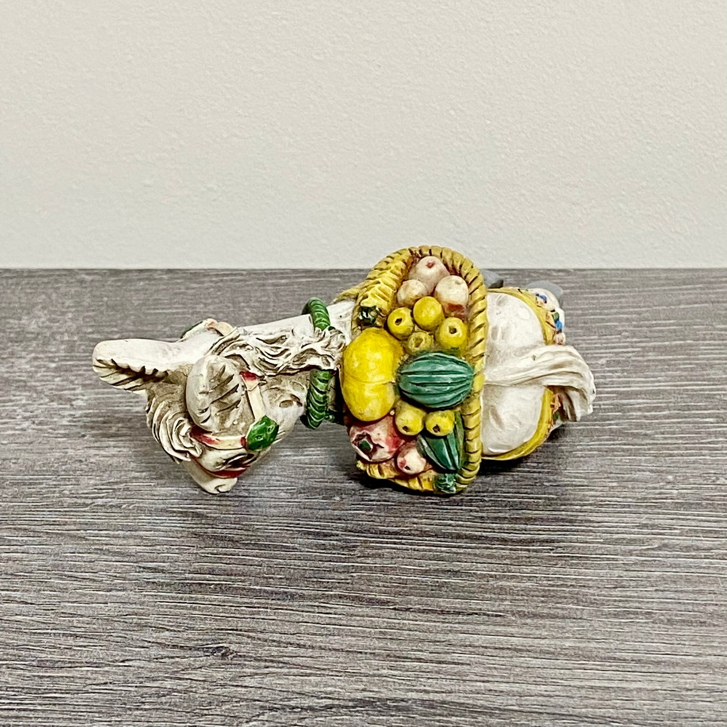 Vintage Small Spanish Donkey Carrying Fruit Figurine Mijas Souvenir Gift Figure