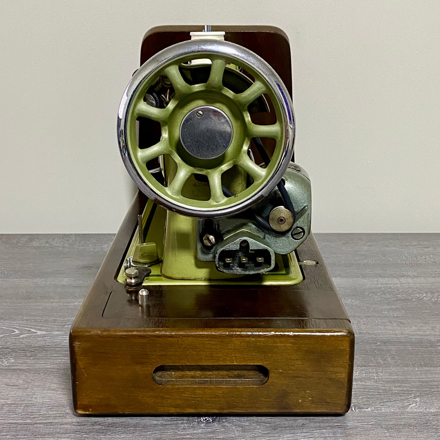 Vintage Rainbow Electric Sewing Machine Gold Colour & Carry Case VGC Very Rare