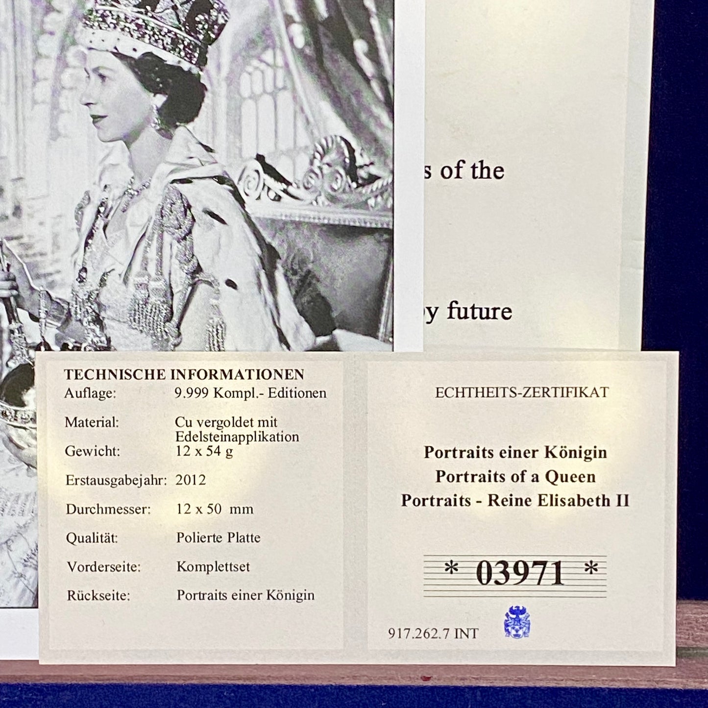 Windsor Mint Portrait Of A Queen Complete Set 24k Cu Gold Plated & Case + Print