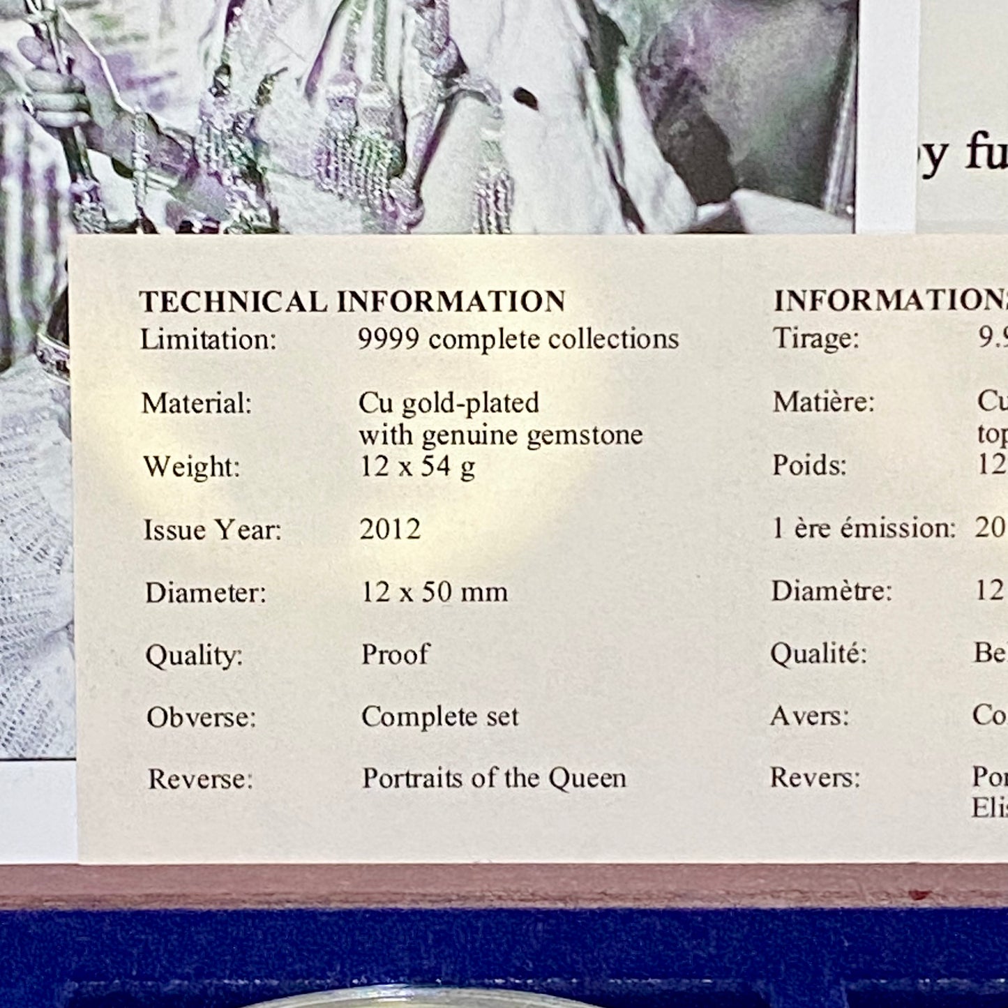 Windsor Mint Portrait Of A Queen Complete Set 24k Cu Gold Plated & Case + Print