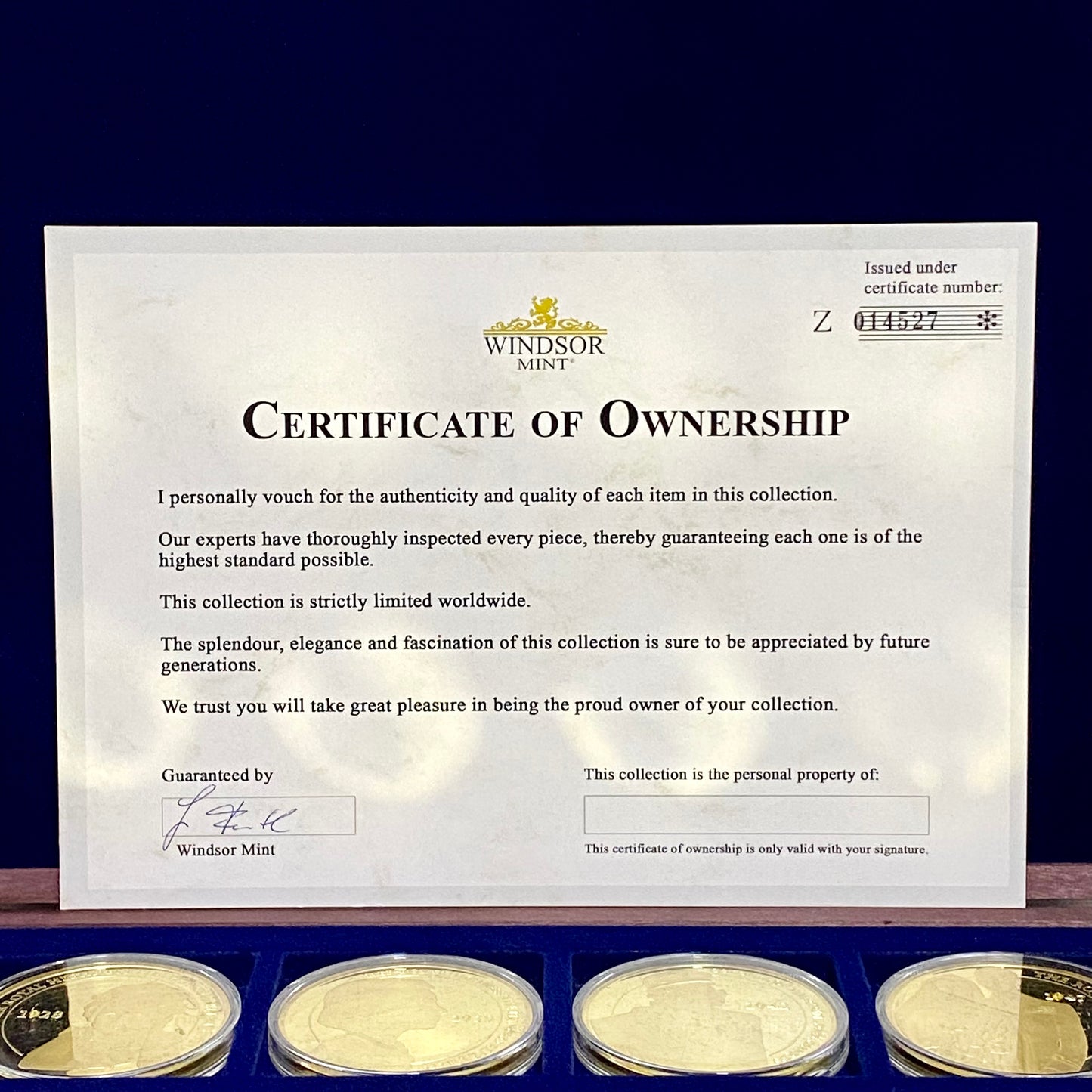 Windsor Mint Portrait Of A Queen Complete Set 24k Cu Gold Plated & Case + Print