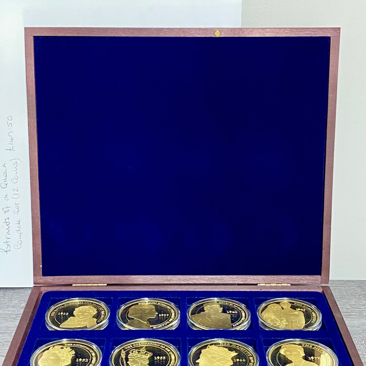 Windsor Mint Portrait Of A Queen Complete Set 24k Cu Gold Plated & Case + Print