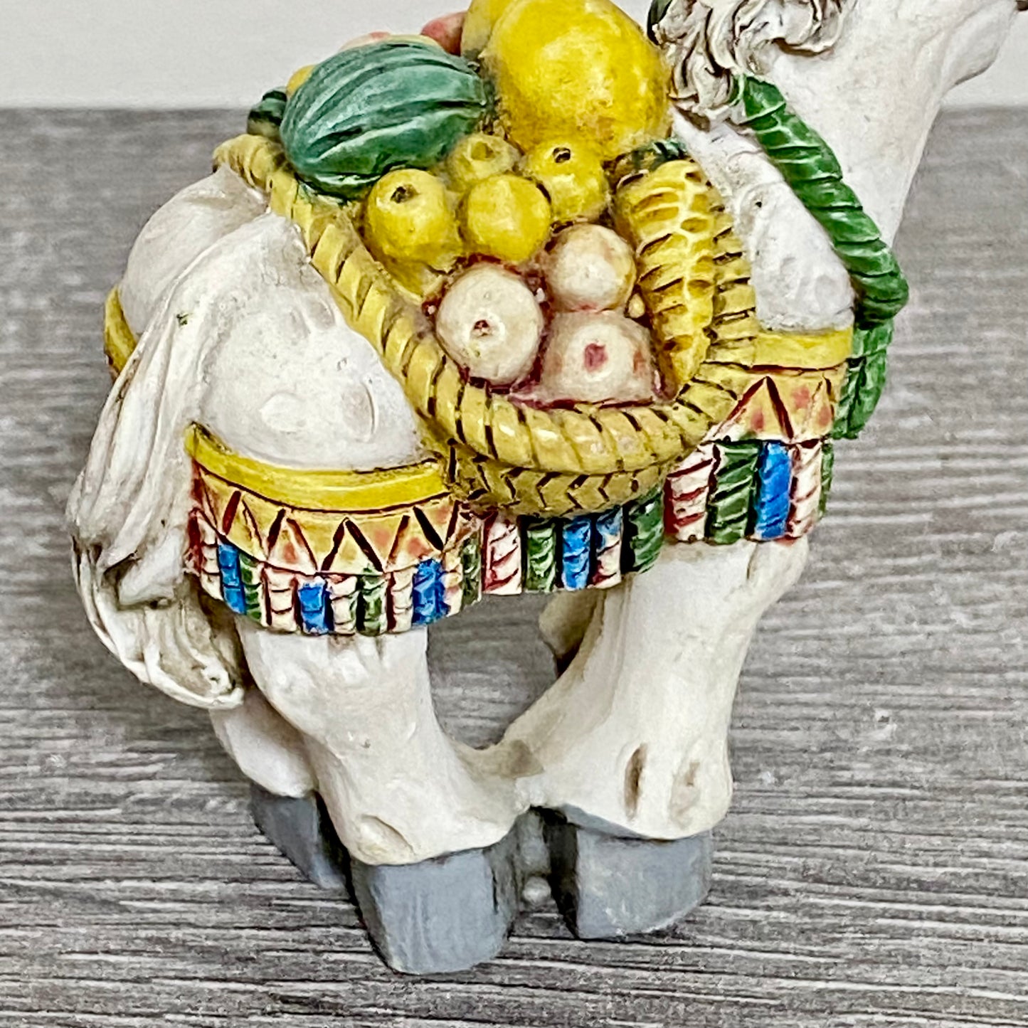 Vintage Small Spanish Donkey Carrying Fruit Figurine Mijas Souvenir Gift Figure