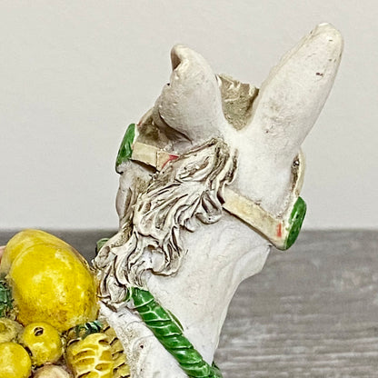 Vintage Small Spanish Donkey Carrying Fruit Figurine Mijas Souvenir Gift Figure
