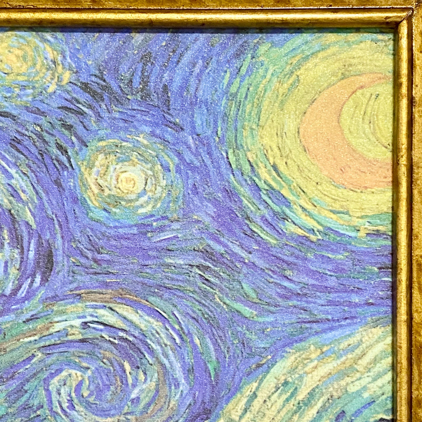 Vintage The Starry Night By Vincent Van Gogh Art Print On Canvas Gold Framed