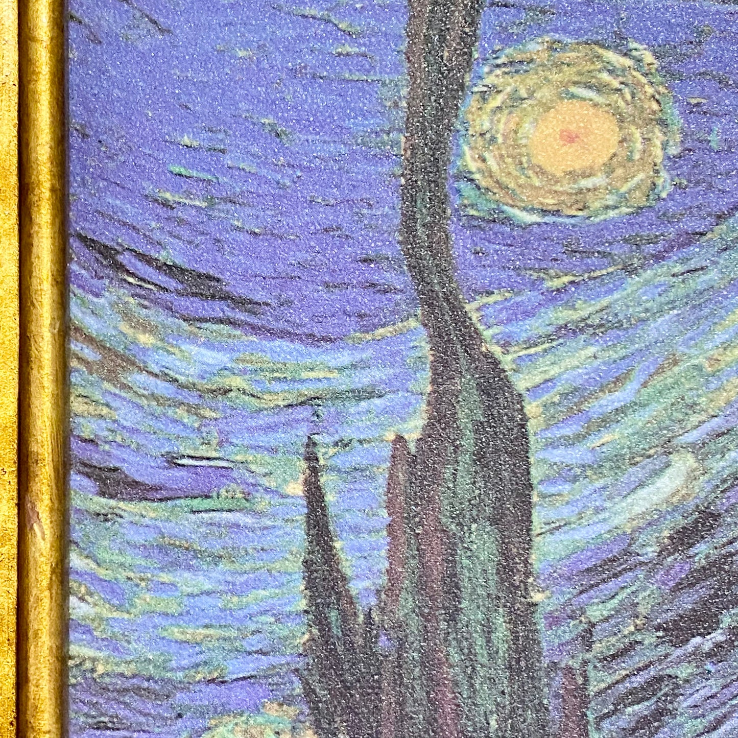 Vintage The Starry Night By Vincent Van Gogh Art Print On Canvas Gold Framed