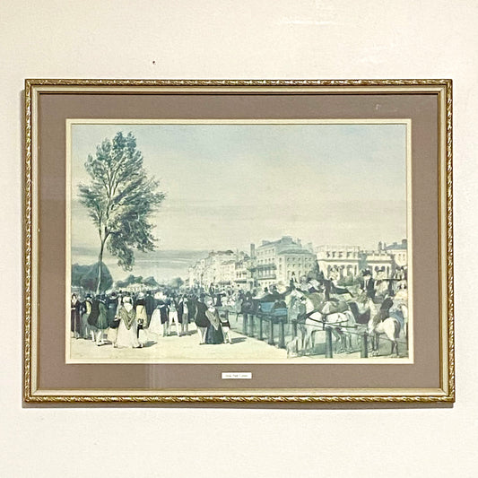 Vintage Hyde Park Corner Near Grosvenor Gate Lithograph Print Framed & Glazed