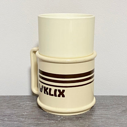 Vintage Plastic Klix Vending Machine Coffee Tea Cup Holder With Mug Set Rare