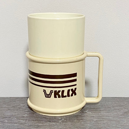 Vintage Plastic Klix Vending Machine Coffee Tea Cup Holder With Mug Set Rare