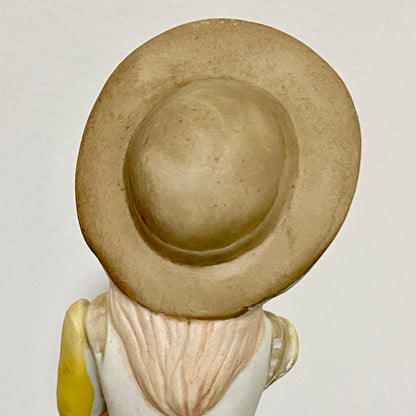 Vintage Porcelain Lady Mary Had A Little Lamb Figurine Ornament Art Deco Figure