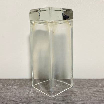 Vintage Round Edge Square Thick Clear Glass Bud Flower Vase With Sturdy Base