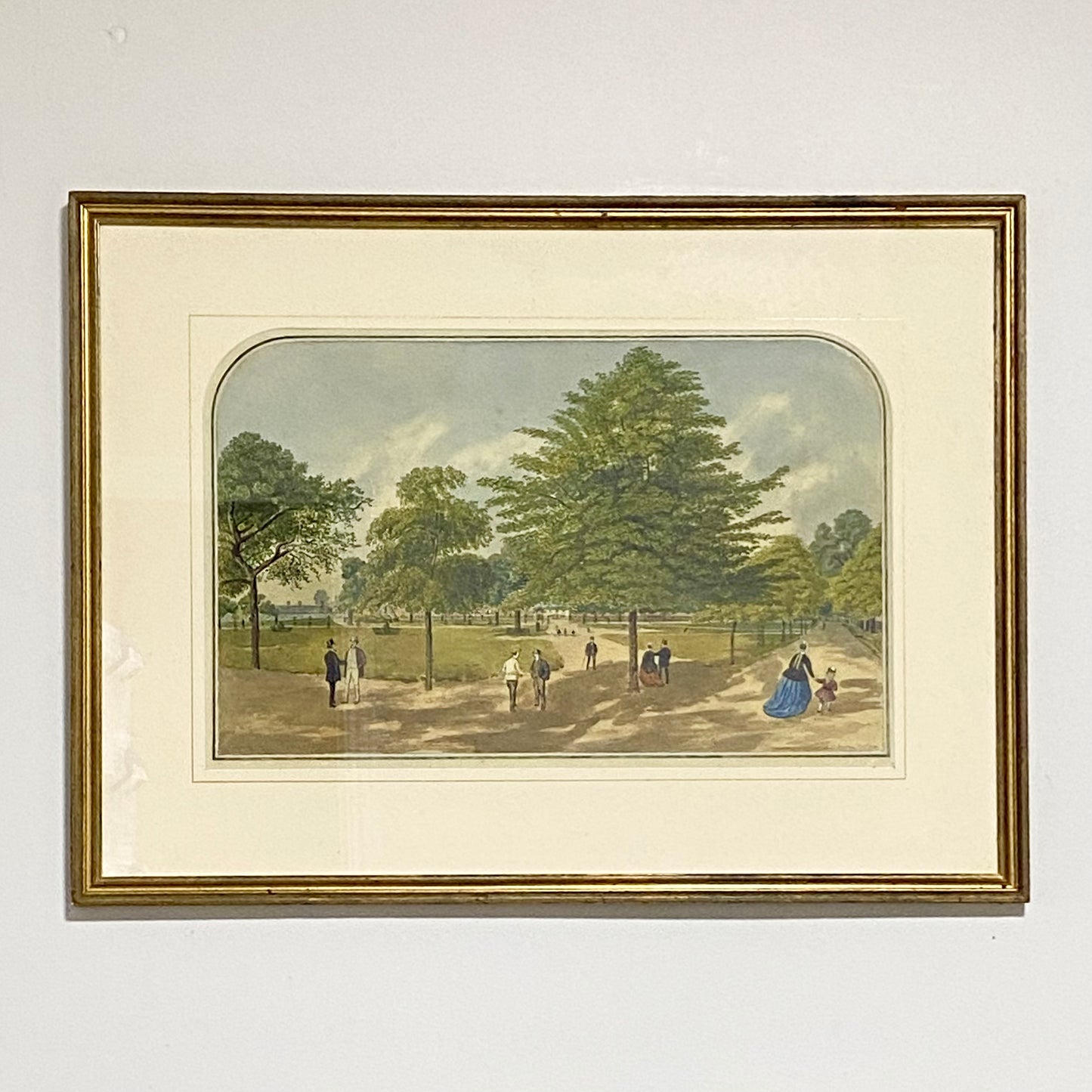Antique A View Of Mall St. James's Park Painting Signed William Frederick Austin