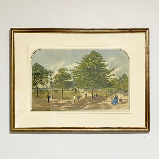 Antique A View Of Mall St. James's Park Painting Signed William Frederick Austin