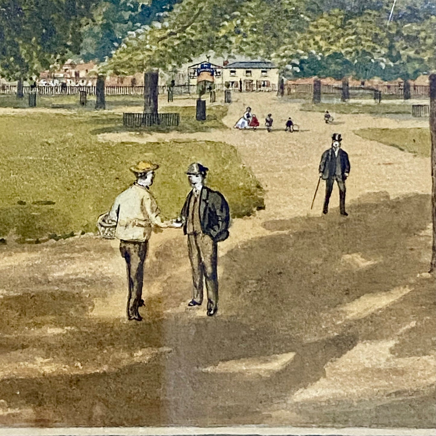 Antique A View Of Mall St. James's Park Painting Signed William Frederick Austin