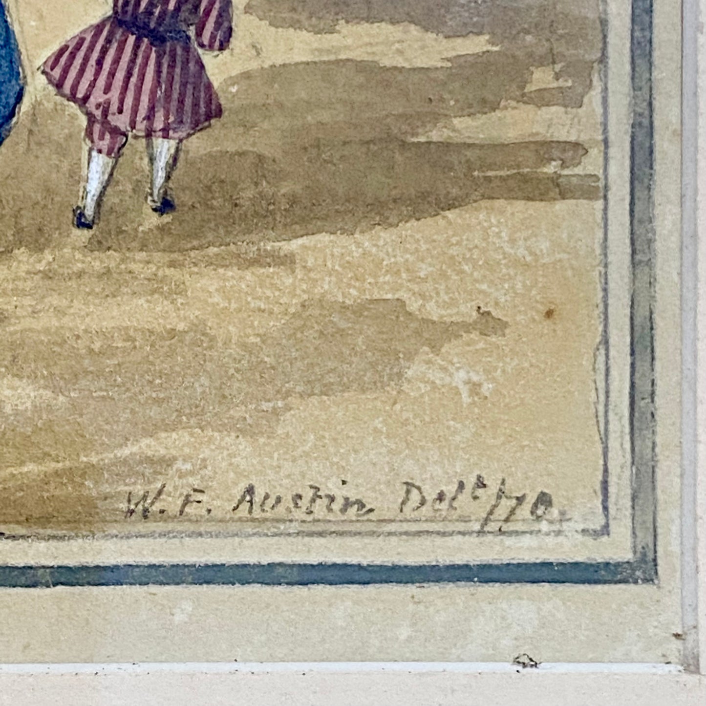 Antique A View Of Mall St. James's Park Painting Signed William Frederick Austin