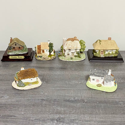 Vintage Miniature Cottages Figurines Ilkley Fine Arts Kerr Craft 1980s Set Of 6