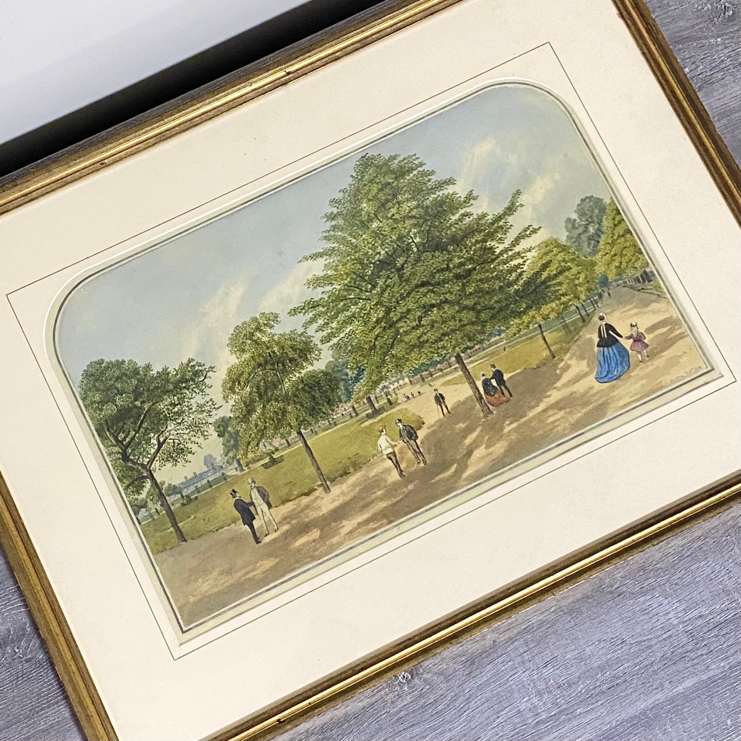 Antique A View Of Mall St. James's Park Painting Signed William Frederick Austin