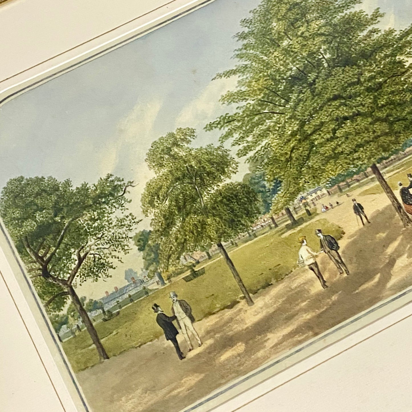 Antique A View Of Mall St. James's Park Painting Signed William Frederick Austin
