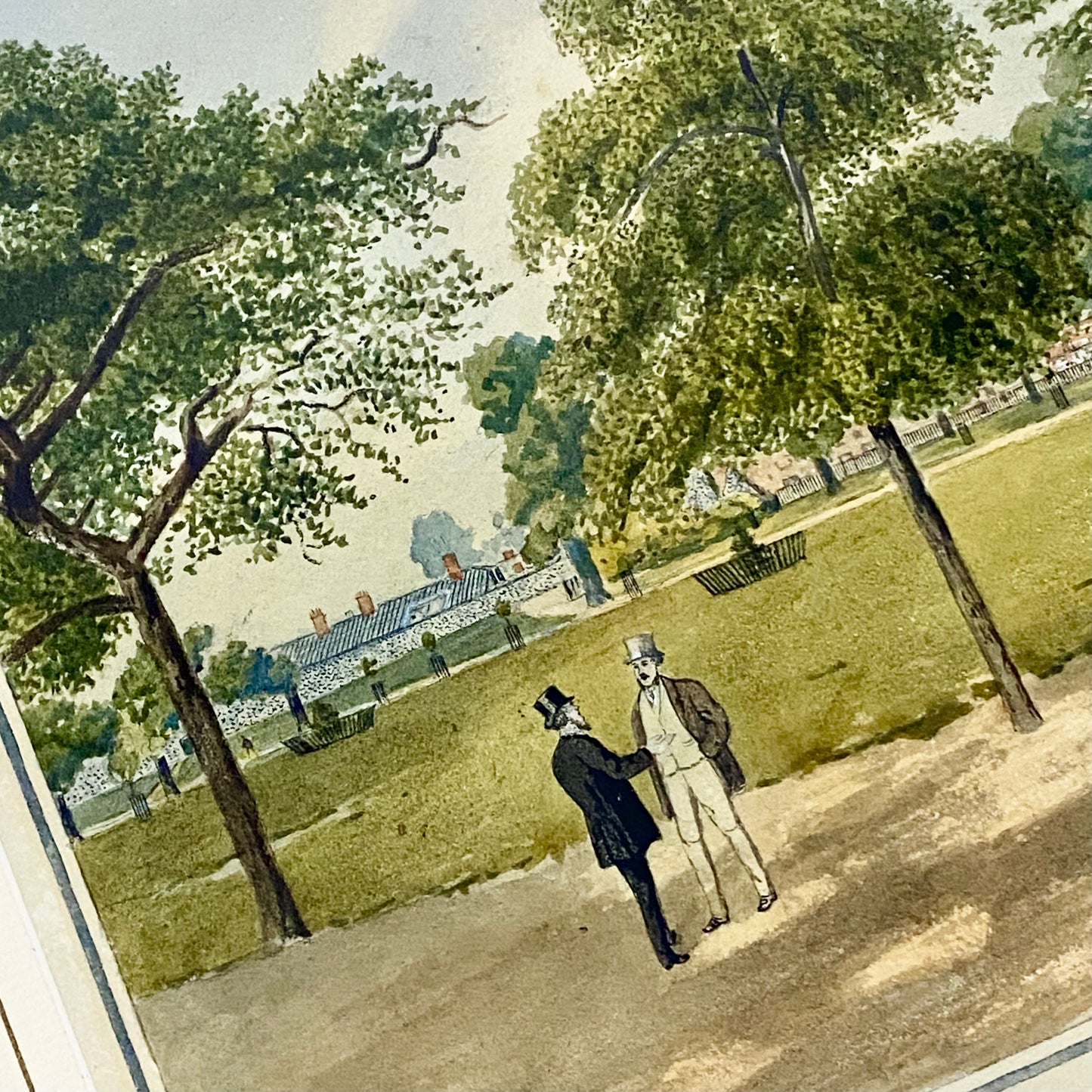 Antique A View Of Mall St. James's Park Painting Signed William Frederick Austin